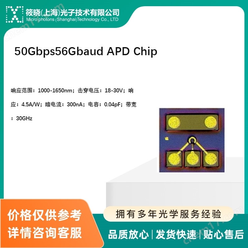50Gbps56Gbaud APD Chip（銦鎵砷）