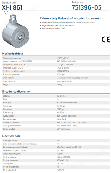 LINDE編碼器751396-05 XHI 861107456 2048