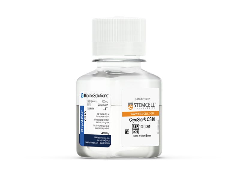 CryoStor® CS10（100-1061）臨床級凍存液，類器官/免疫治療直接可用